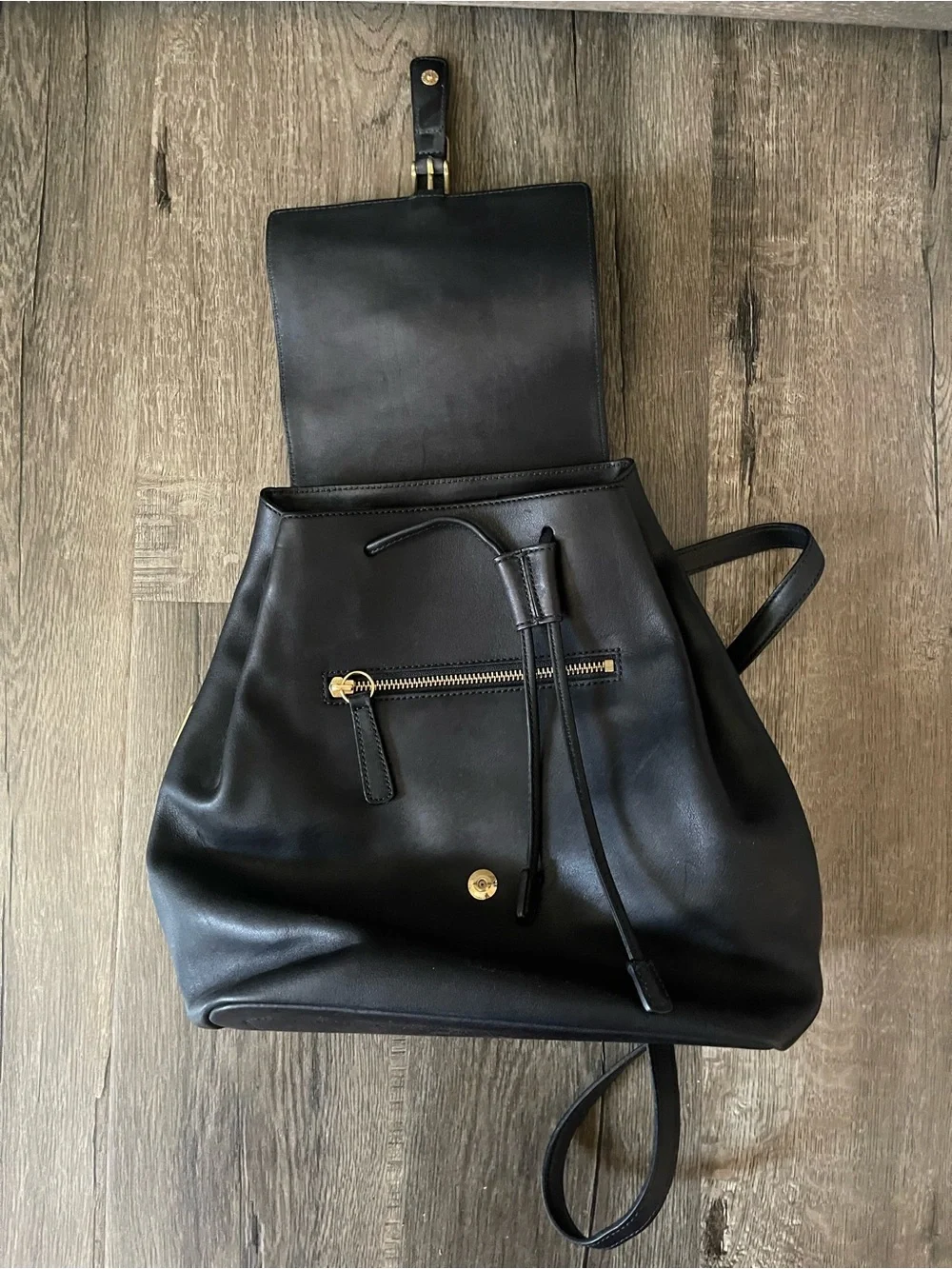 Coach Legacy Black Leather Backpack - Vintage Minimalist Daypack Bag
